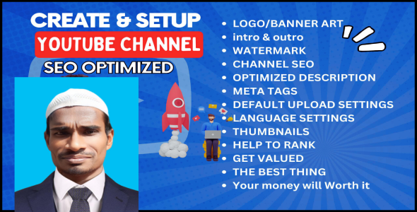 I will create, setup and optimize youtube channel, with logo and banner