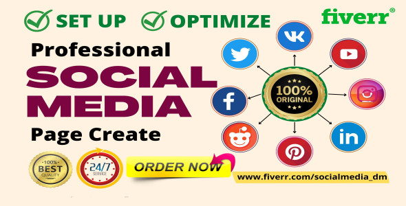 I will create all social media accounts professionally and set up business pages