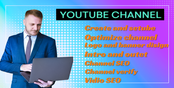 I will create and setup youtube channel with logo, banner, intro, and outer