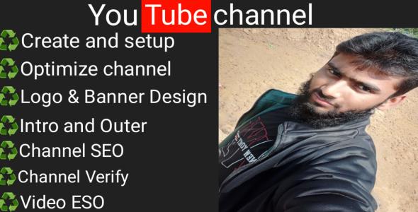 I will create and setup youtube channel with logo, banner, intro, and outer