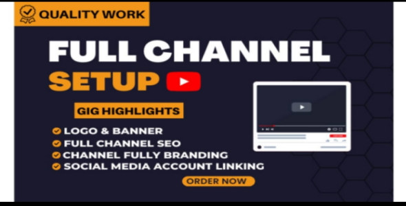 I will create, setup and optimize youtube channel, with logo and banner