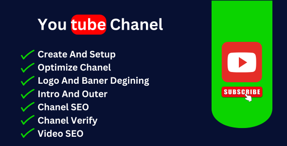 I will create and setup youtube channel with logo, banner, intro, outro