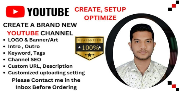 I will create, setup and optimize youtube channel with logo, banner