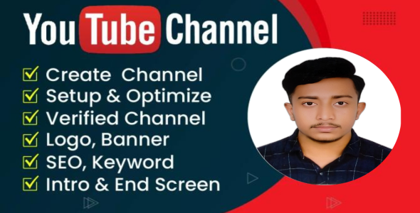 I will create, setup and optimize youtube channel with logo, banner