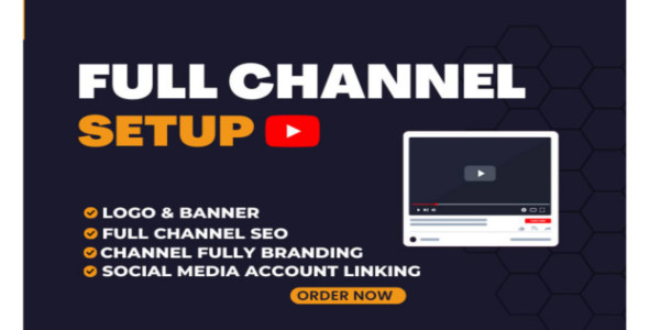 I will create and setup youtube channel with logo, banner, and SEO