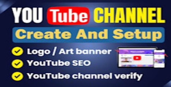 I will create and setup youtube channel with logo, banner, intro, outro