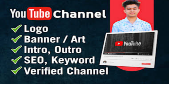 I will create and setup youtube channel with logo, banner, intro, and outer