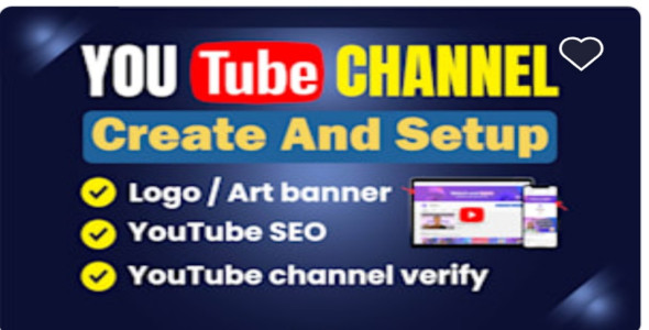 I will create and setup youtube channel with logo, banner, intro, outro