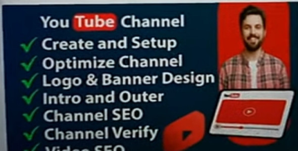 I will create and setup youtube channel with logo, banner, intro, and outer