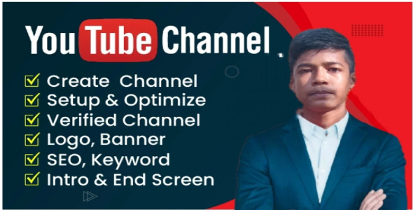 I will create and setup youtube channel with logo, banner, intro, outro