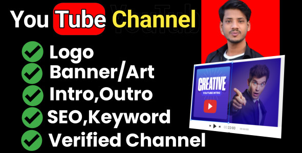 I will create and setup youtube channel with logo and banner