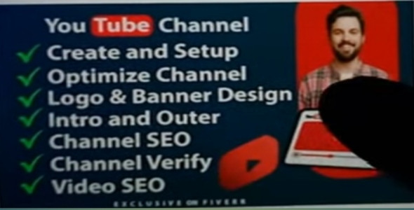 I will create and setup youtube channel with logo, banner, intro, and outer