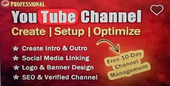 I will create and setup youtube channel with logo, banner, intro, outro