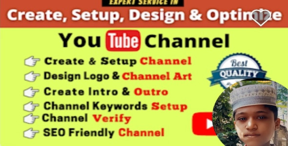 I will create, setup, design and SEO youtube channel professionally