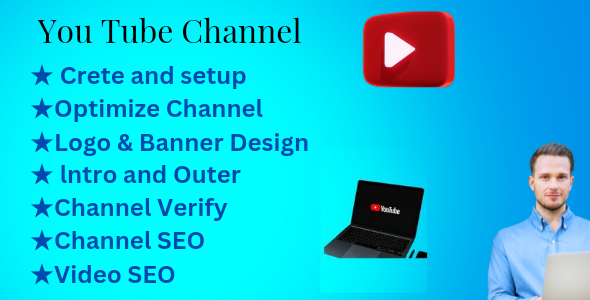 I will create and setup youtube channel with logo, banner, intro, outro