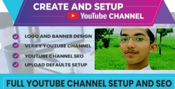 I will  create youtube channel  and setup with logo, banner full creation also video SEO