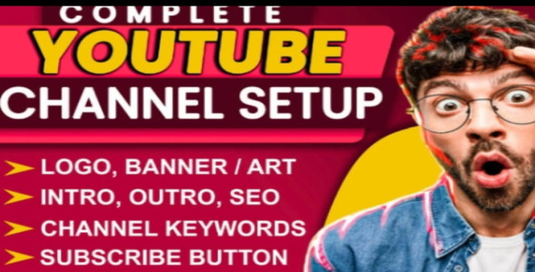 I will create and setup youtube channel with logo, banner, intro and outro