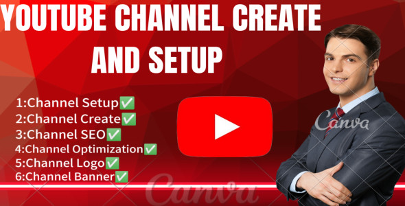 I will create and setup youtube channel with logo, banner, intro, outro