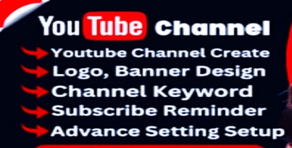 I will create and setup youtube channel with logo, banner, intro, and outer