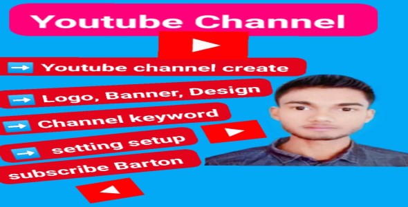 I will create and setup youtube channel with logo, banner, intro, and outer