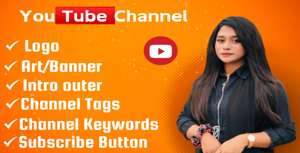 I will create and setup youtube channel with logo, banner, intro, and outer