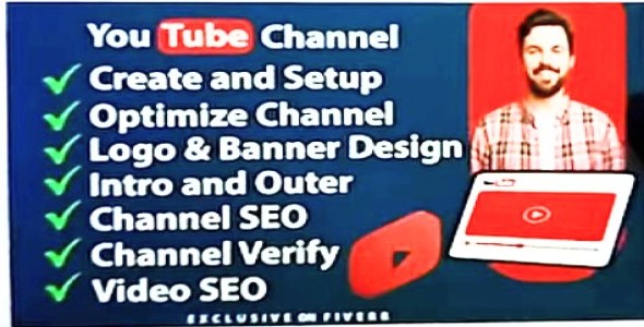 I Will Create and Setup YouTube channel With logo, banner, intro and outer