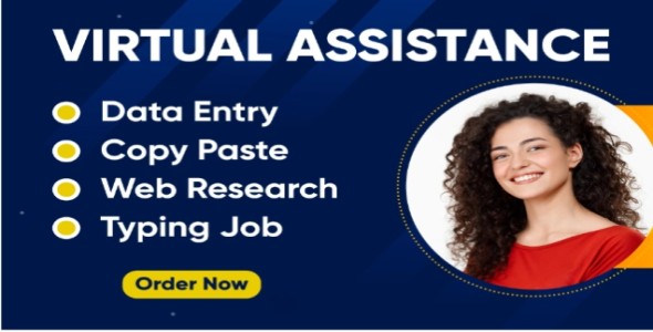 I will be your virtual assistant for data entry, web research, typing and copy paste