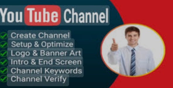 I will create and setup youtube channel with logo, banner, intro, and outer