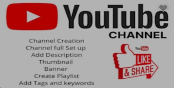 I will create and setup YouTube channel with logo,bennar,intro,and outro