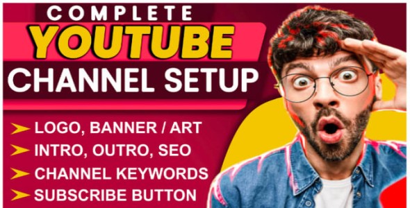 I will create, setup youtube channel with logo, banner, intro, outro